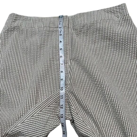 Chico’s Womens Striped Seersucker Capri Trouser Pants Beige White Medium - Picture 7 of 10